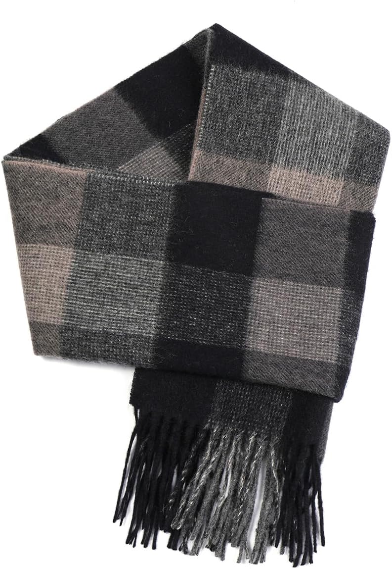 SKNSOFT Winter Wool Plaid Scarf for Men,Women Fashion Tartan Wrap Checkered Scarves - Image 1